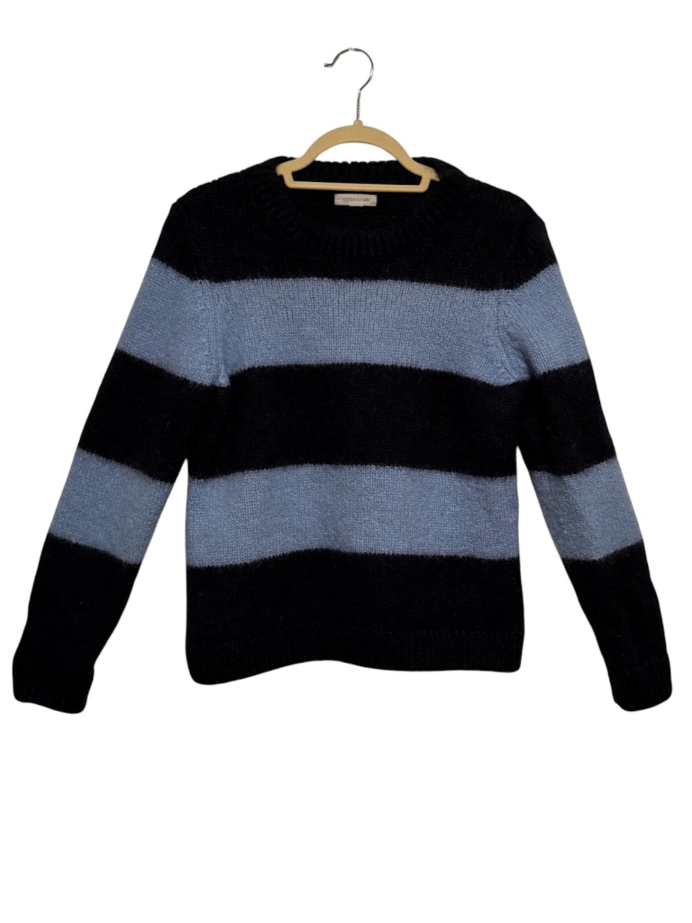Outerknown Baby Alpaca Merino Wool Blend Blue Stripe Sweater Size Large